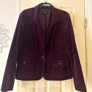 Purple Velour Jacket , size 18, Talbots